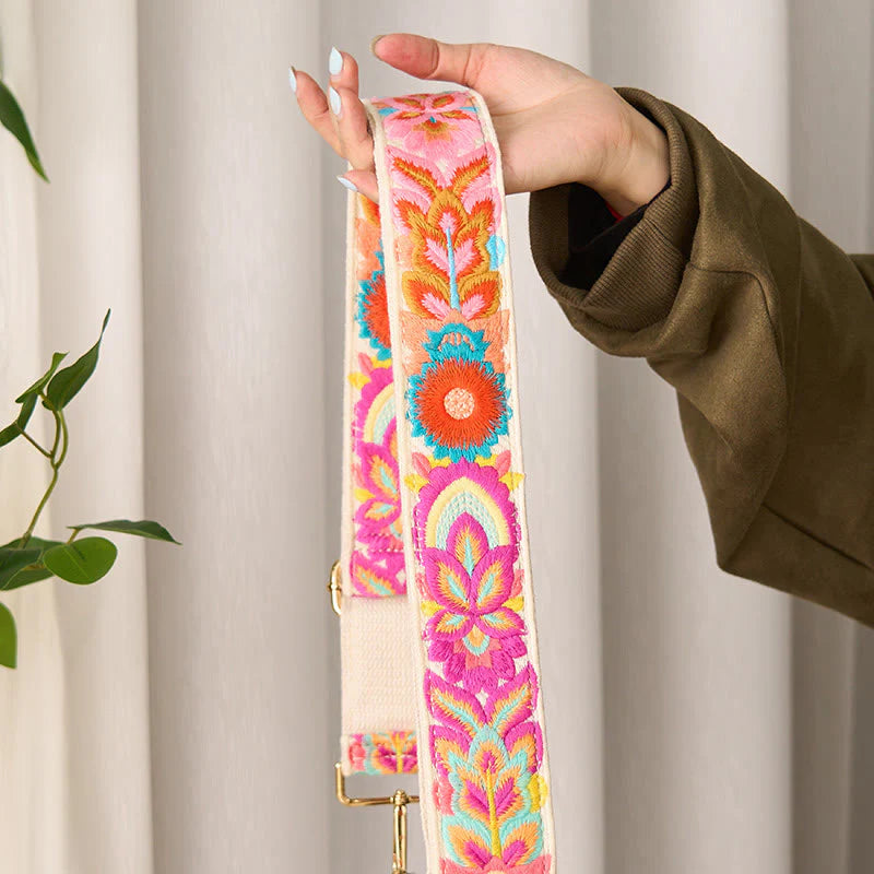 Buddha Stones Multicolor Sunflower Embroidery Adjustable Handbags Crossbody Shoulder Bag Straps