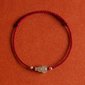 Buddha Stones Gourd Hetian Jade Red String Prosperity Bracelet Anklet
