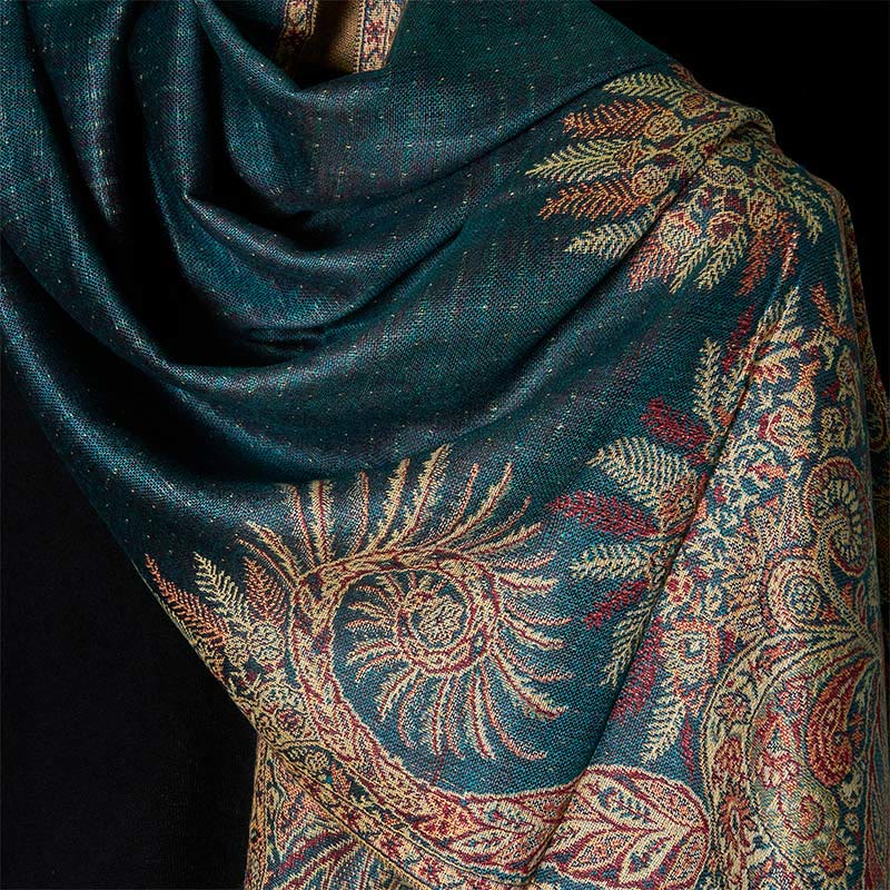 Buddha Stones Spring Long Leaves Flowers Pattern Tassel Soft Scarf Shawl