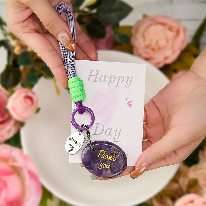 FREE Today: Inner Peace and Positive Thank You Gifts Natural Amethyst Key Chain Hanging Decoration