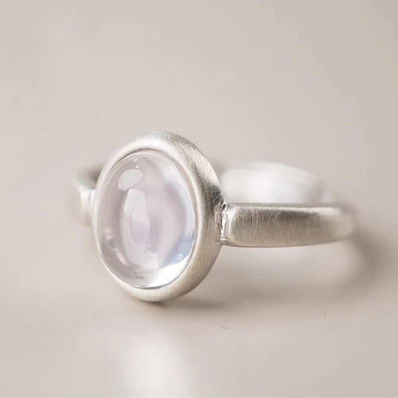 Buddha Stones Natural 925 Sterling Silver Pink CrystalÂ Adjustable Warmth Ring