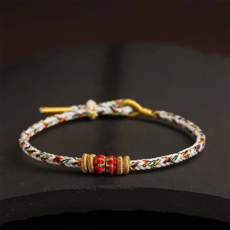 Buddha Stones Handmade Colorful Rope King Kong Knot Braided Luck Bracelet