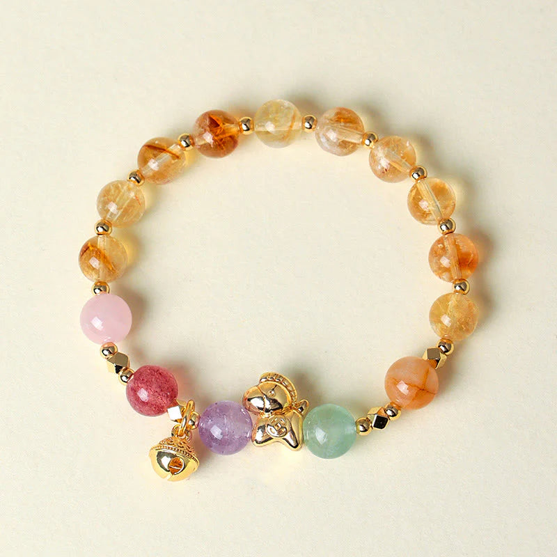 Buddha Stones Year Of The Horse Citrine Amethyst Various Crystals Protection Bracelet