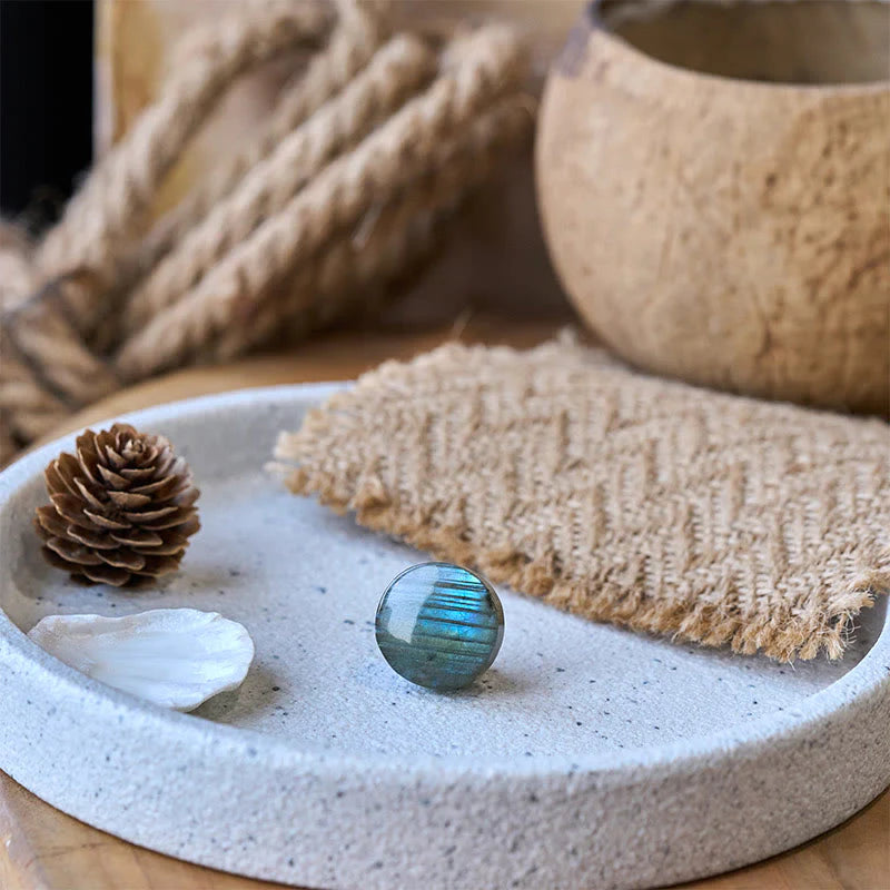 Buddha Stones Natural Round Labradorite Healing Figurine Decoration