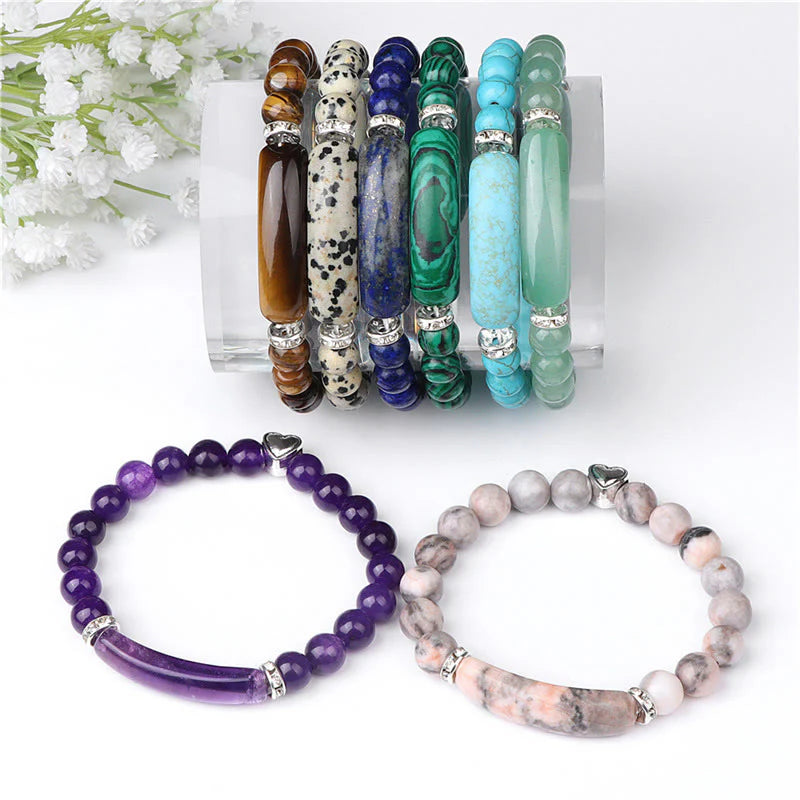 FREE Today: Spiritual Healing Amethyst Tiger Eye Lapis Lazuli Green Aventurine Rhodonite Dalmatian Jasper Bracelet