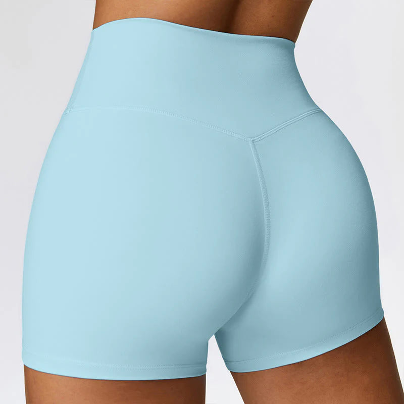Buddha Stones Solid Color Crop Tank Top High Waist Shorts Sports Fitness Gym Yoga Outfits