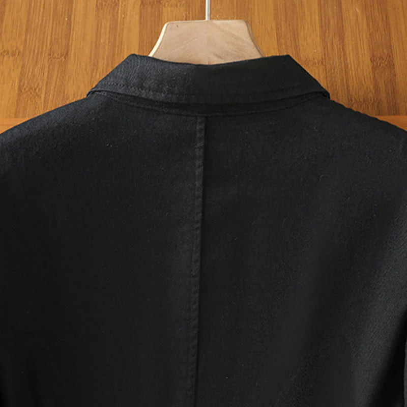 Buddha Stones Casual Women's Long Sleeve Stand Collar Cotton Polyester Shirt With Pockets