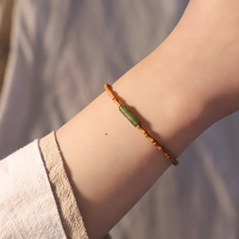 Buddha Stones Ultra-fine Olive Pit Peace Bracelet