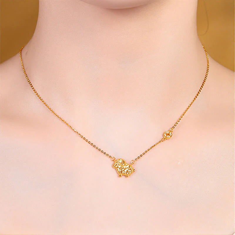 Buddha Stones Year Of The Horse Chinese Zodiac 925 Sterling Silver Coin Design Blessing Chain Necklace Pendants