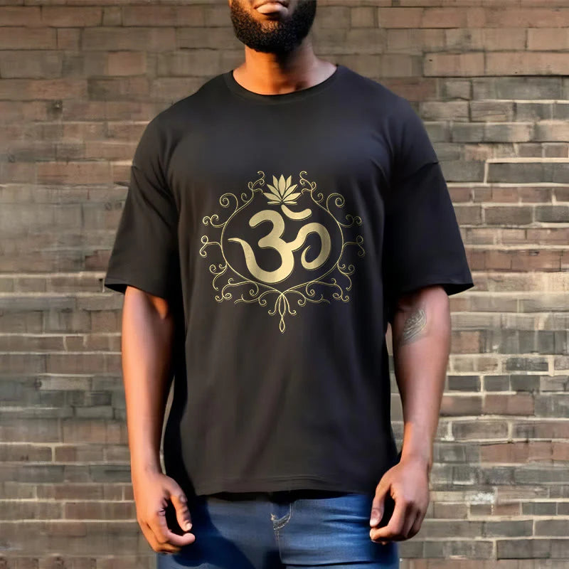 Buddha Stones Om Symbol Vines Lotus Flower Tee T-shirt