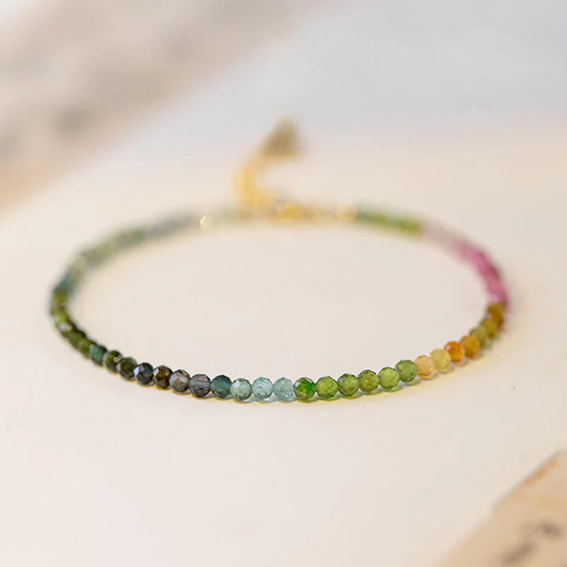 Buddha Stones 2.5mm Natural Tourmaline Ultra-thin Beads Positive Bracelet