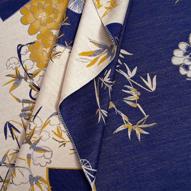 Buddha Stones Winter Fan Bamboo Peony Flowers Pattern Cozy Scarf Shawl
