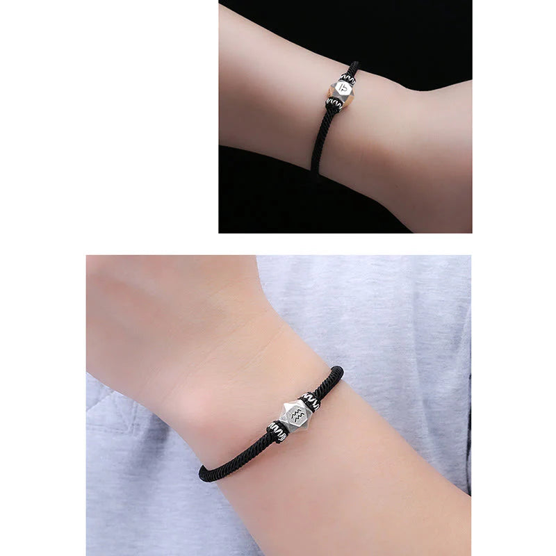 Buddha Stones 999 Sterling Silver 12 Constellations of the Zodiac Protection Handmade String Bracelet (Extra 35% Off | USE CODE: FS35)