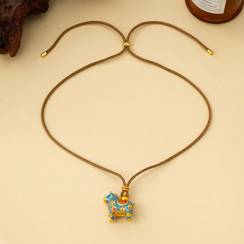Buddha Stones Year Of The Horse Copper Wealth Necklace Pendants
