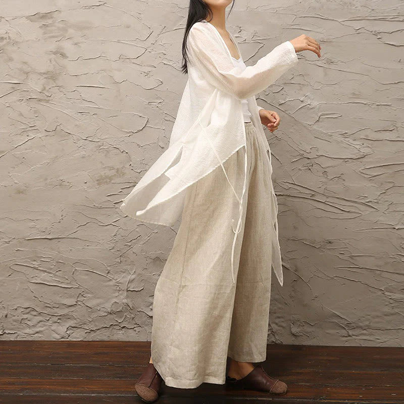 Buddha Stones Simple White Beige Pattern Meditation Spiritual Zen Practice Yoga Clothing Women's Clothes