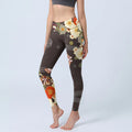 Buddha Stones Floral Butterfly Pattern Print Gym Leggings Women's Yoga Pants