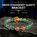 Buddha Stones Natural Green Strawberry Quartz Soothing Fu Character Bracelet