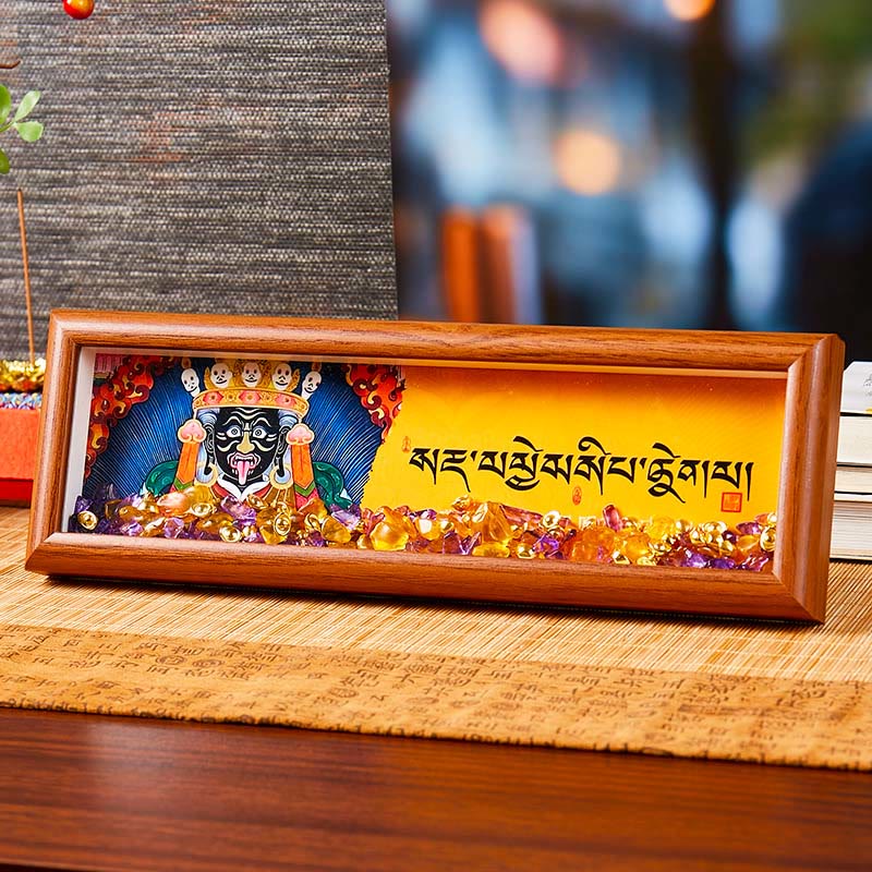 Buddha Stones Om Mani Padme Hum Buddha Golden Ingot Thangka Photo Frame Ornament Home Decor