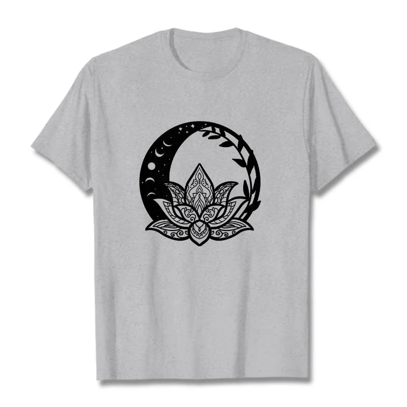 Buddha Stones Lotus Flower Sun Moon Intertwining Vines Tee T-shirt