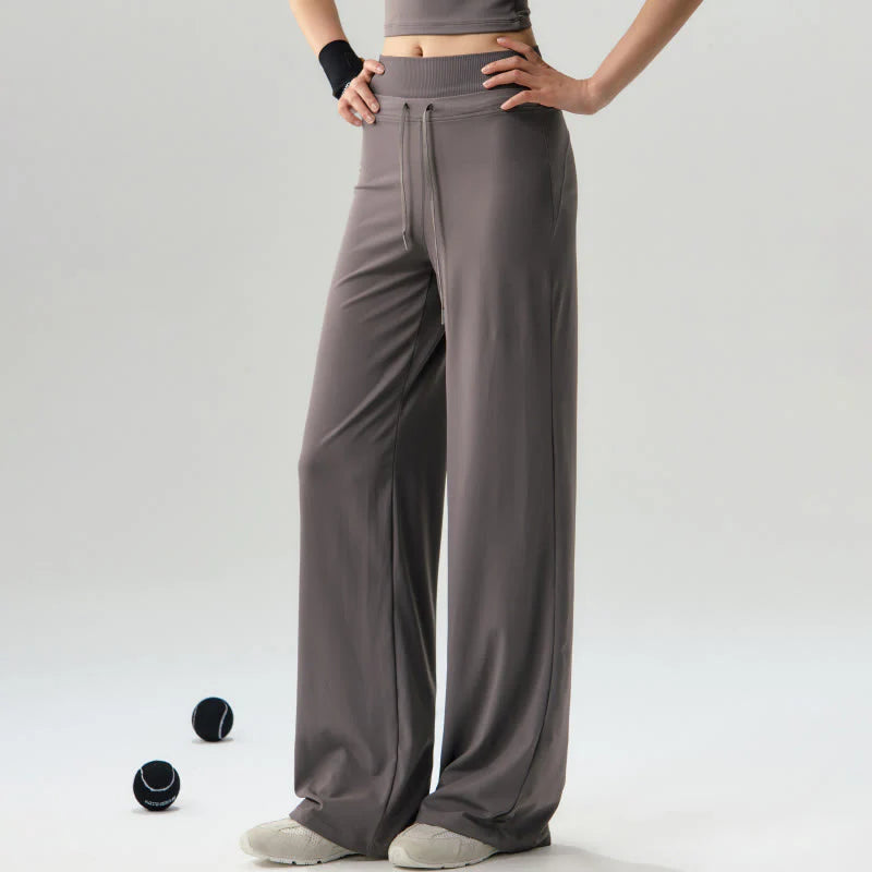 Buddha Stones Casual Drawstring Yoga Sports Gym Elastic Waist Women's Wide Leg Pants