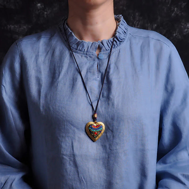 Buddha Stones Copper Kwan Yin Avalokitesvara Zakiram Wealth Pendant Necklace