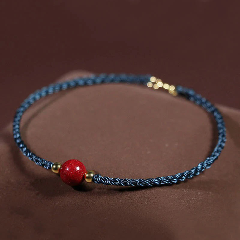 Buddha Stones Cinnabar Red String Blessing Keep Away Evil Spirits Bracelet