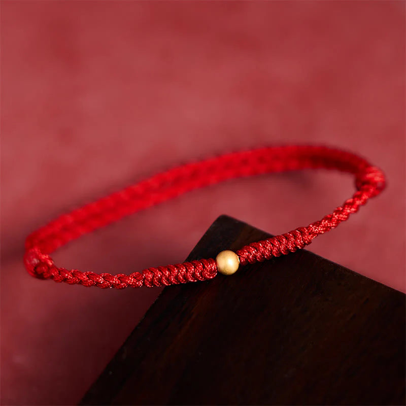 FREE Today: Protection and StrengthÂ 925 Sterling Silver Plated Gold Single Bead Braided Red Rope Bracelet Anklet
