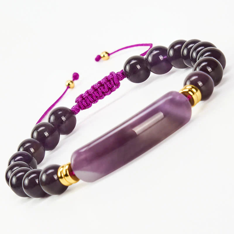 Buddha Stones Amethyst Green Aventurine Tiger Eye Strawberry Quartz Positive Transformation Bracelet