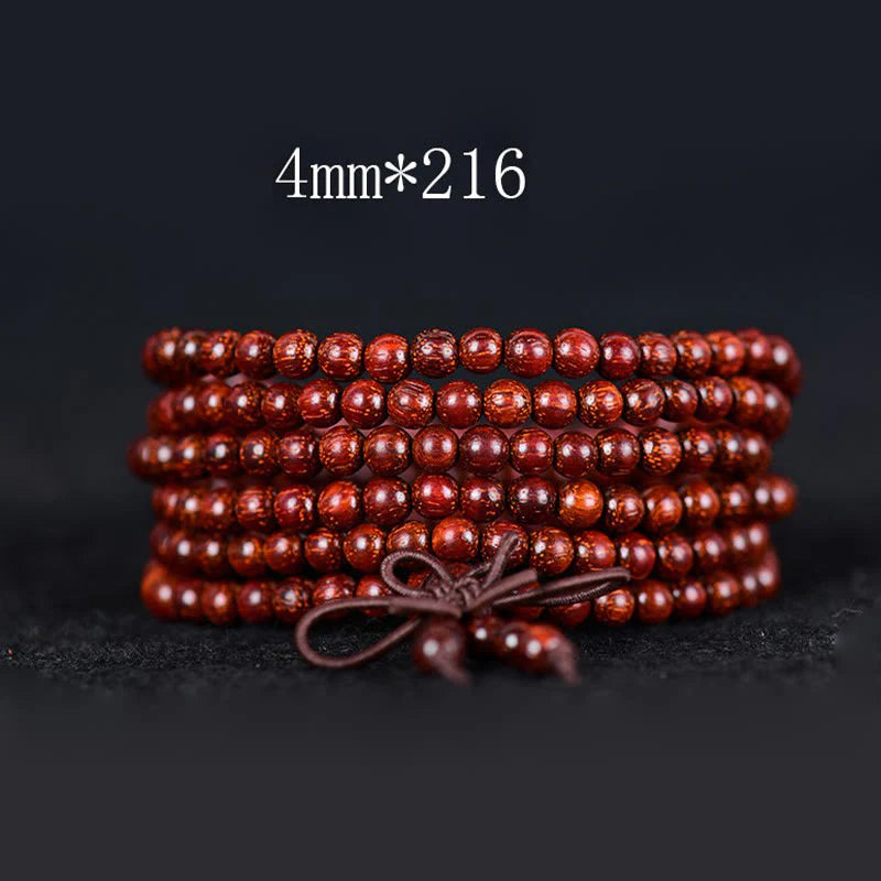 Buddha Stones Tibetan Small Leaf Red Sandalwood Balance Bracelet