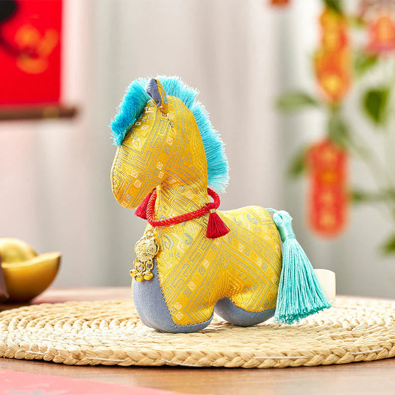 Buddha Stones Year Of The Horse Red String Embroidery Ingot Tassel Decoration