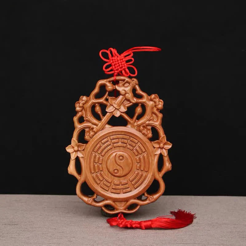 Feng Shui Bagua Map Peach Wood Chinese Knotting Balance Energy Map