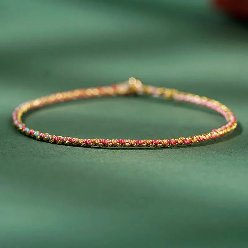 FREE Today: Luck Strength Colorful Rope Coin Bead Extra Thin Braided Bracelet
