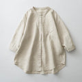 Buddha Stones Solid Color Button Three Quarter Sleeve Shirt