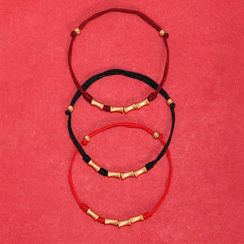 Buddha Stones 925 Sterling Silver Bamboo Design Protection Luck Braided Bracelet