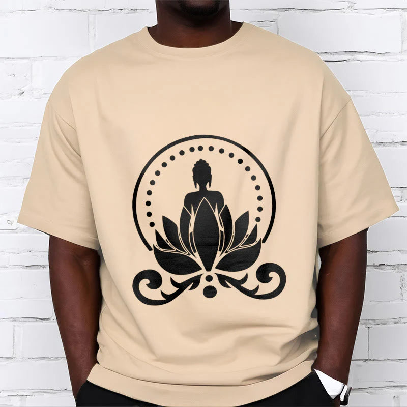 Buddha Stones Meditation Buddha Seated On A Lotus Flower Tee T-shirt