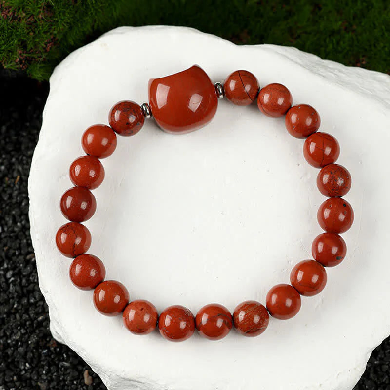 Buddha Stones Cute Cat Design Blue Lace Agate Clear Quartz  Beaded Bracelet