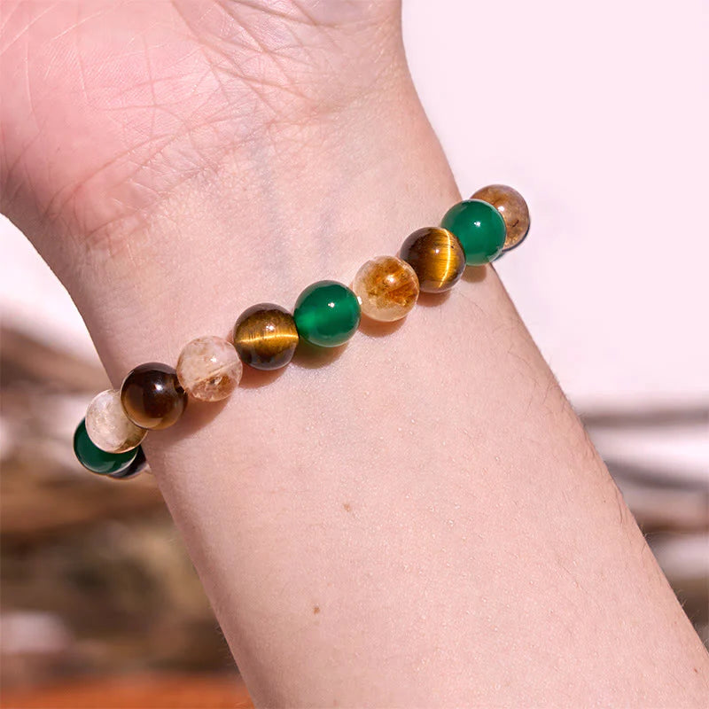Buddha Stone Various Crystals Malachite Lazurite Lapis Lazuli Hemimorphite Calmness Bracelet