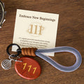 Buddha Stones Embrace New Beginnings 111 Angel Number Natural Red Jasper Key Chain Hanging Decoration Includes Gift Message Card