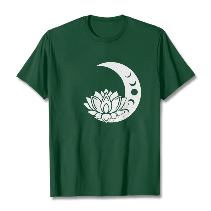 Buddha Stones Crescent Moon Lotus Flower Sun Tee T-shirt
