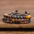 FREE Today: Protection and Strength 3Pcs Tiger Eye Lava Rock Bracelet Set