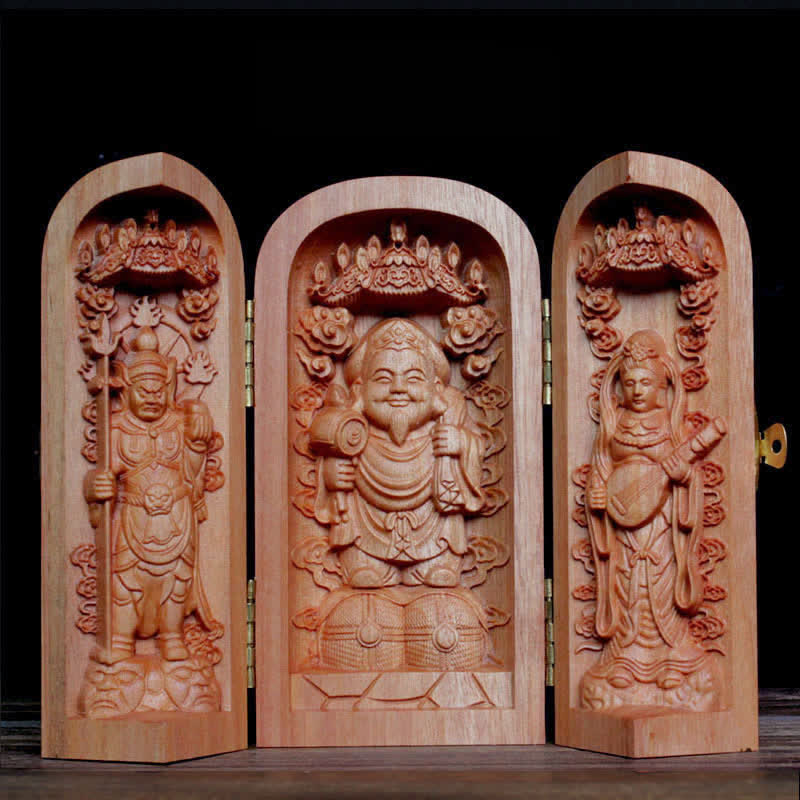 Buddha Stones Avalokitesvara Kwan Yin Buddha Cherry Wood Compassion Home Decoration Altar