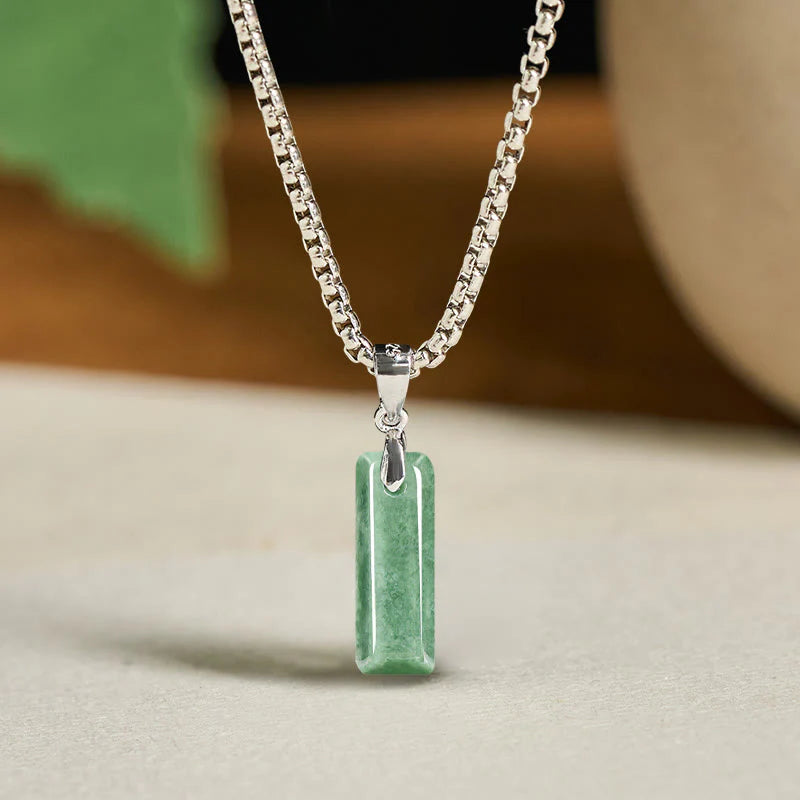 Buddha Stones May You Find Your Own Meaning Natural A-Z Letter Jade Titanium Steel Chain Necklace Includes Gift Message Card