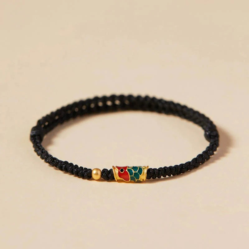Buddha Stones Handcrafted Koi Fish Wealth Prosperity Braided Rope Bracelet