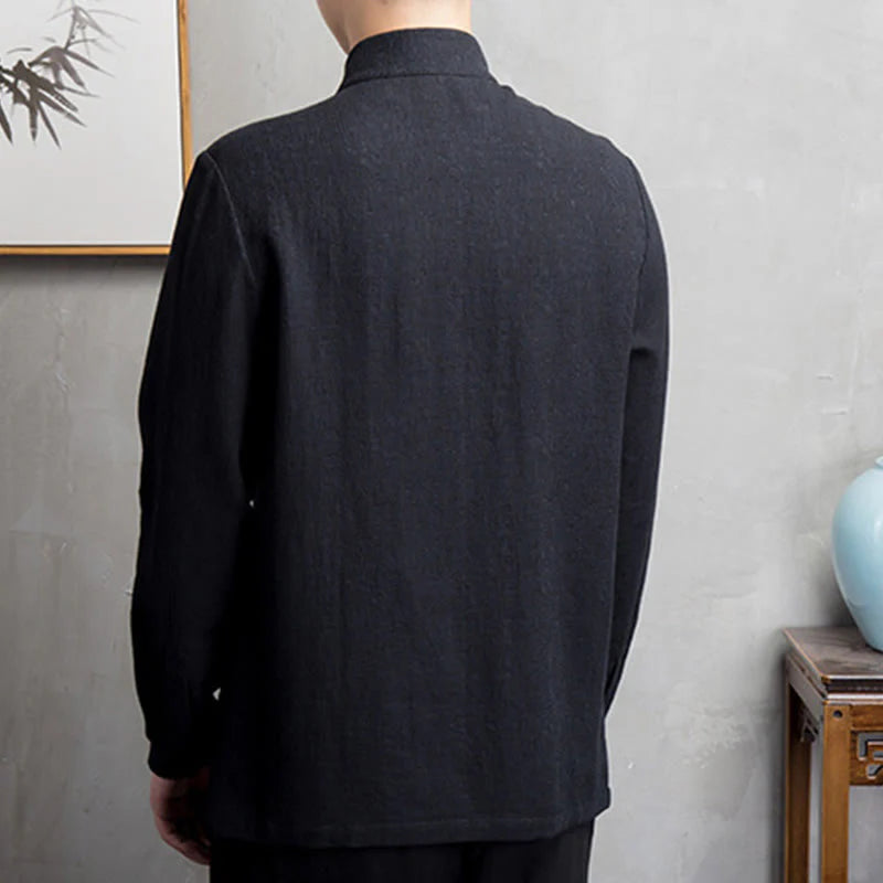 Buddha Stones Solid Color Chinese Tang Suit Jacket Men Clothing
