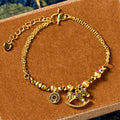Buddha Stones Chinese Zodiac Year Of The Horse 24k Gold Plated Copper Coin Luck Bracelet