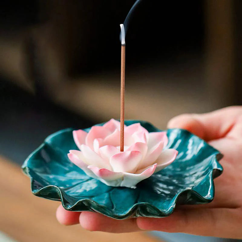 Buddha Stones Tibetan Lotus Blessing Incense Burner Decoration (Extra 30% Off | USE CODE: FS30)