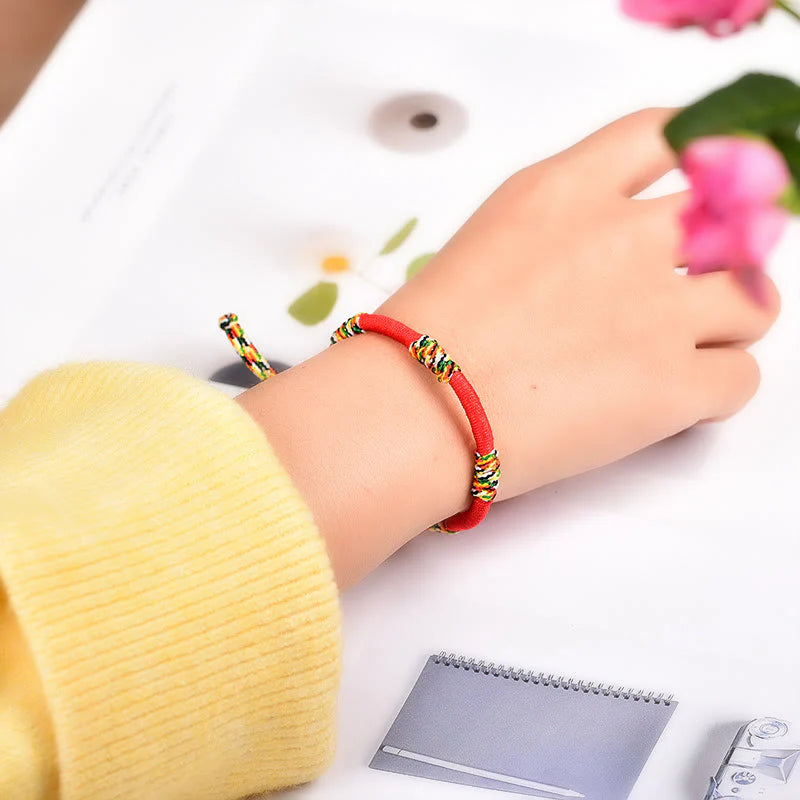 Buddha Stones Tibetan Handmade Colorful King Kong Knot Lucky Protection Braid String Bracelet