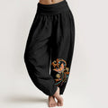 Buddha Stones Cotton Free Butterfly Auspicious Cloud Pattern Women's Elastic Waist Harem Pants