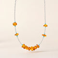 Buddha Stones White Crystal Bead Irregular Amber Clarity Necklace Pendant