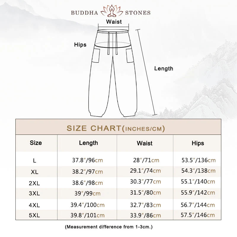 Buddha Stones Solid Color Corduroy Drawstring Men's Harem Pants With Pockets